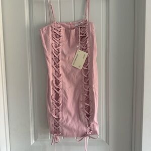 Peppermayo Blush Lace-Up Dress